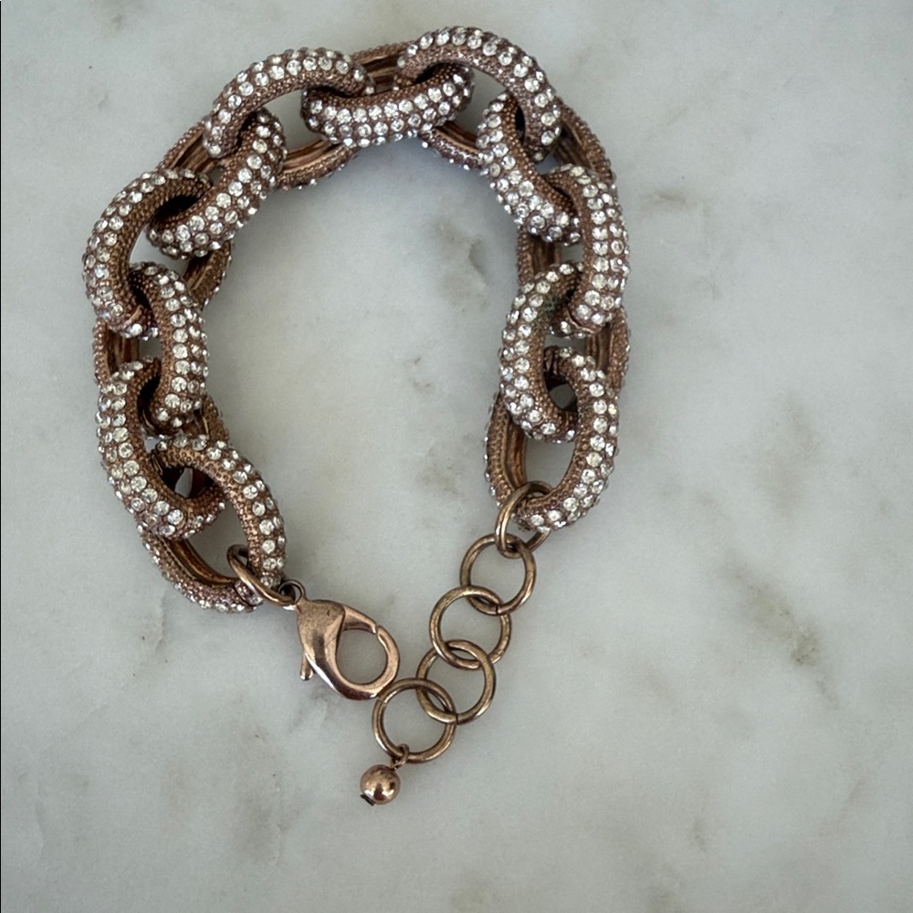 Chunky Bracelet w cz in Rose tone gold